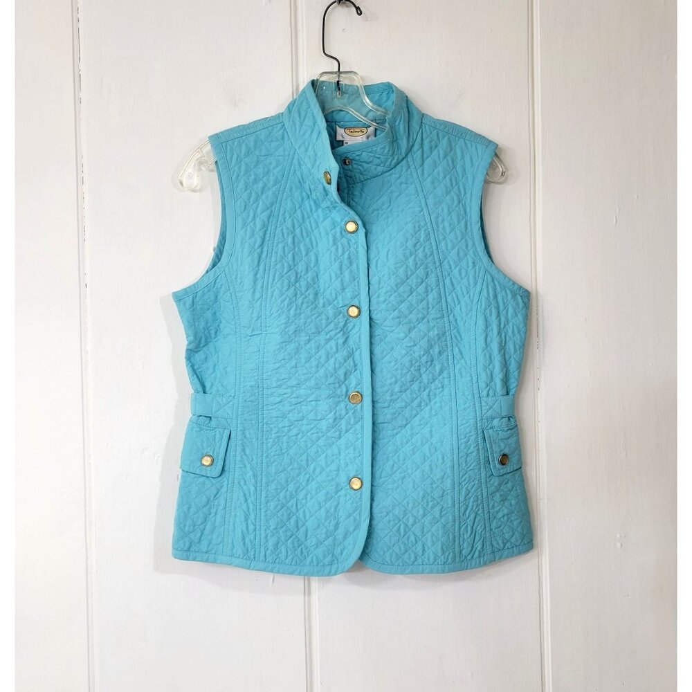 Talbots Lightweight Quilted Vest Light Blue - Picture 3 of 4